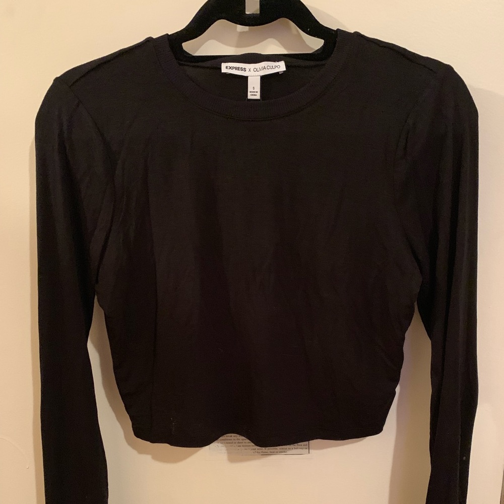 NWT Olivia Culpo Express Black Crop Top